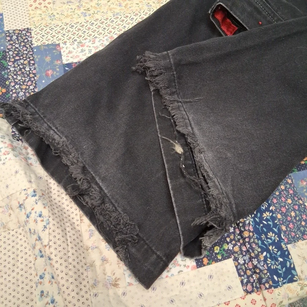 y2k Jnco Black Denim‎ Jeans Size 29x30 Gothic Spellout Double Back Pockets Wide